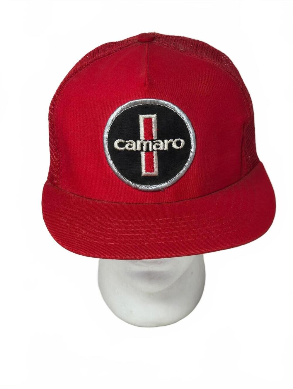 Vintage Camaro Patch Classic Snapback Hat Cap Trucker Mesh Red 1970s USA Made